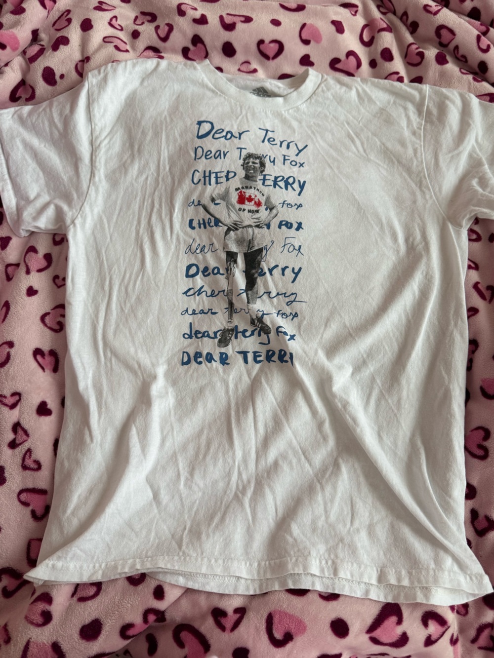 Terry Fox Adidas White Graphic Crewneck T-Shirt
